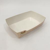China French Fries Disposable Paper Trays For Food Boat Shape Printed Take Out Packaging on sale