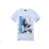 White Casual T - Shirts Customized / Personalised Tee Shirts With Black Photos