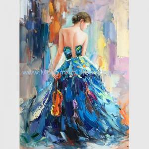 China Palettle Knife Female Oil Painting Colorful Woman Abstract Canvas Art supplier