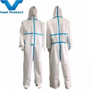 Hooded Sealed Seam White Light Disposable Micro Film Coverall for Medical Examination