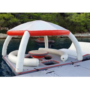 Water Play Equipment Inflatable Floating Platforms Inflatable Water Floating Island With Tent For Leisure Time