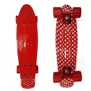 22" Complete Mini Cruiser Plastic Skateboard With Red Color 3.25 Inch Paint Truck