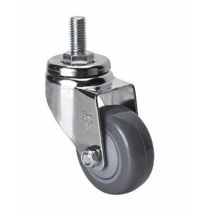 PU Wheel Material Chrome Plated Edl Chrome 2.5" 80kg Threaded Swivel Caster 37325-77