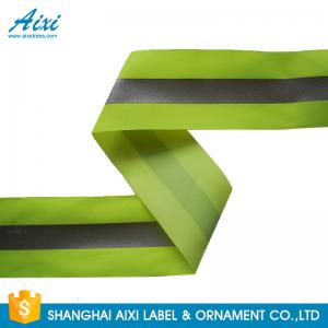 China 100% Polyester Ribbons Reflective Safety Tape Single Sided With Offer Printing supplier