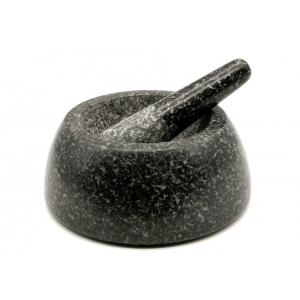 Polished Round Stone Mortar And Pestle Set Natural Granite For Grinding Herbs