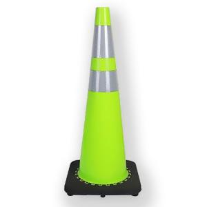 Green Safety PVC Traffic Cone Marking Road Hazardous Areas Enhanced Visibility