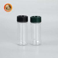 China Empty Clear Plastic Spice Bottles 100Ml 250Ml PET Salt Shaker Seasoning Jars Bulk on sale