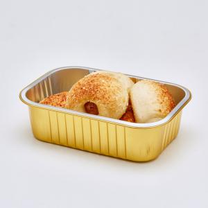 China Golden Aluminum Foil Food Disposable Baking Pans With Lids supplier