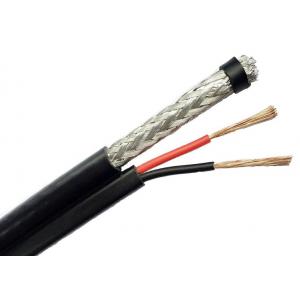 HD Camera RG6/U Copper Coaxial Cable 95% Coverage With Power Feed Wire