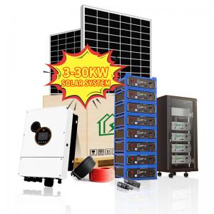 Kit hybride 5kw 10kw 20kw du système LiFePo4 solaire outre des produits à énergie solaire de système d'alimentation solaire de grille