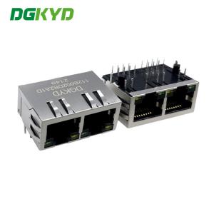 Low Profile 1x2 Cat6 RJ45 Multiple Port Connectors DGKYD112B002DB2A1D