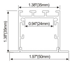 China 50mm ont enfoncé la couverture diffuse par profil en aluminium linéaire d'éclairage des lumières LED wholesale