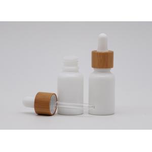 White Glass Porcelain Aromatherapy Bottles 30ml With Bamboo White Dropper