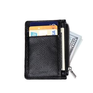 China 11x9.5cm PSD Men Slim Leather Wallet , TPCH Small Leather Coin Purse With Zipper supplier