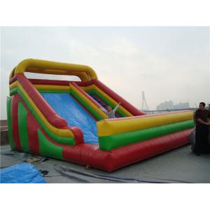 Wet / Dry Use Inflatable Slippery Slide , 12m Big Blow Up Water Slides For Rent