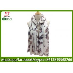 China China manufactuer buttlefly print scarf 100% Acrylic 82*200cm shawl  hijab online wholesale exporter supplier