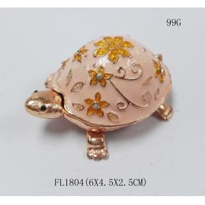 Turtle trinket jewelry box petwer metal jewelry box enamel decoration gifts box