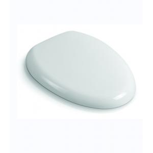 Universal Quiet-Close Round Toilet Lid with Non-Slip Seat Bumpers White Polypropylene