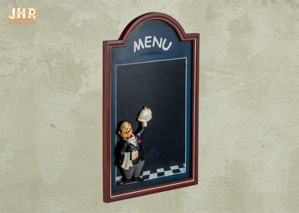 Black Wooden Wall Mounted Chalkboards Framed Menu Board For Restaurant