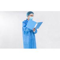 China Customised Disposable Medical Lab Coat Long Sleeve Elastic Cuff Unisex on sale