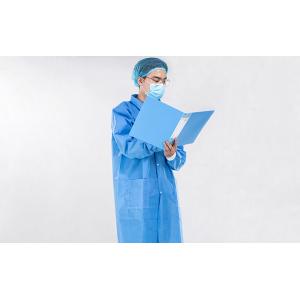 China Customised Disposable Medical Lab Coat Long Sleeve Elastic Cuff Unisex supplier