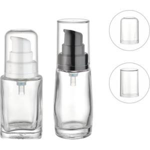 China Botella de bomba cosmética transparente con material de base de vidrio Envío rápido en 7-35 días supplier