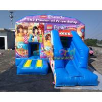 China Lego Barbie Inflatable Bouncy Castle With Slide For Girls Silk Printing on sale
