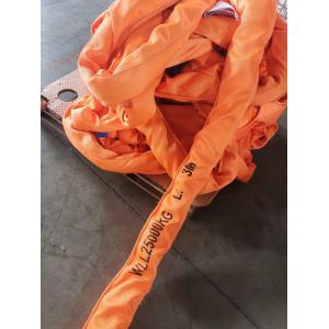 China 100m Orange Color Soft Round Sling , Eye To Eye Sling 100% Polyester wholesale