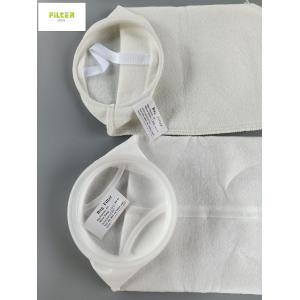 Polypropylene Polyester 100 Micron Filter Bag With Hot Melt / Sewing Thread