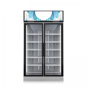 Two Door Upright Cold Drink Showcase Drink Display Chiller For Supermarket