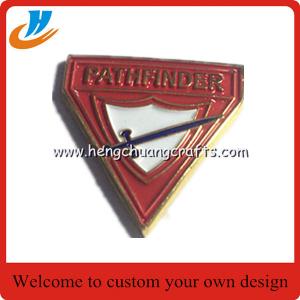 Custom company logo design badge pin with button pin pantone color