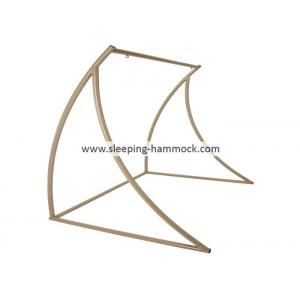 Fade Resistant Double Camping Hammock Chair Stand Porch Taupe , Hammock Swing Chair Stand