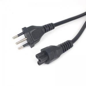 IEC320 C5 3 Round Pin Power Cord For Brazil NBR14136 Standard 3x0.75 Square Core
