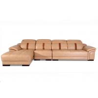 China Durable Leather Sectional Sofa Bed Solid Wood Frame High Cushion on sale