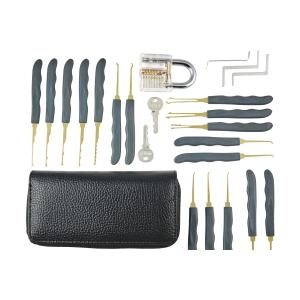 China GOSO 24 Piece Premium Titanium Lock Pick Tool Set Transparent Practice Padlock Bundle supplier