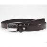 Men Full Grain Cow Leather Belt With Pin Buckle Embossed Salix Leaf Pattern
