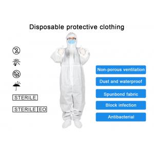 China White Non Woven Mildew Free Protective Isolation Clothing supplier