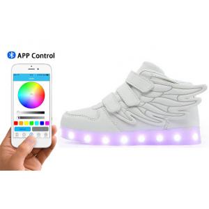 Fashional App Controlled LED Shoes High Top Light Up Sneakers For Adults Breathable