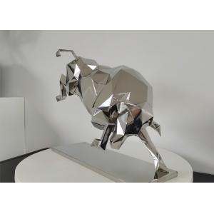 Mirror Polished Stainless Steel Bull Sculpture For Interior Decoration ODM OEM Support