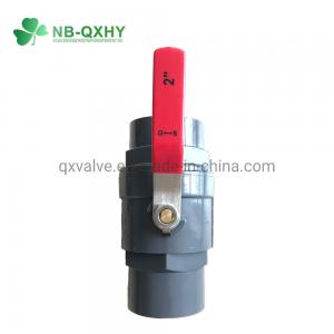 China 2 Inch Plastic Stainless Steel Handle 2 PCS PVC Ball Valve Easy Open and Close Very supplier