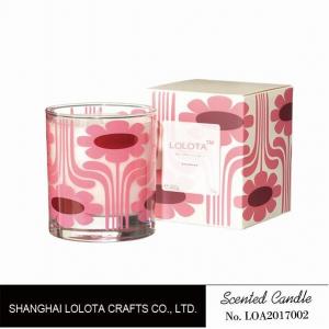 Pillar Shape Home Scented Candles Eco Friendly In Transparent Printed Bottle