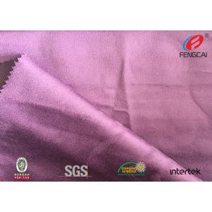 75D FDY 140gsm Heavy Faux Suede Upholstery Fabric , Purple Suede Microfiber Cloth