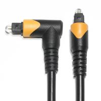 China Factory Outlet Toslink Optical Fiber Audio Cable Male Black Yellow PVC 90° Square toslink plastic optical cable on sale
