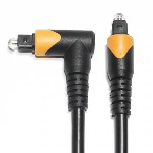Factory Outlet Toslink Optical Fiber Audio Cable Male Black Yellow PVC 90° Square toslink plastic optical cable