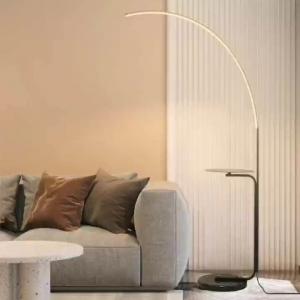 China Showroom Bedroom Led Modern Floor Light Smart Adjustable Black Standing Lamp supplier