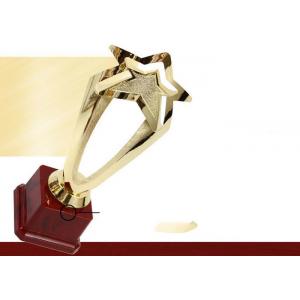 China Five - Pointed Star Plastic Trophies And Awards With Red Wooden Base supplier