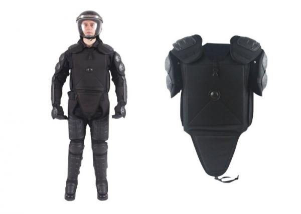 All Black Police Anti Riot Suit With T Baton / Military Riot Control Kit