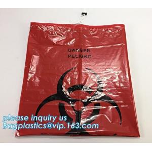 China Дешевые медицинские сумки отхода Biohazard Drawstring, тип сумка drawstring HDPE/LDPE отброса отхода biohazard, DRAWTAPE КЛАДУТ PAC в мешки supplier