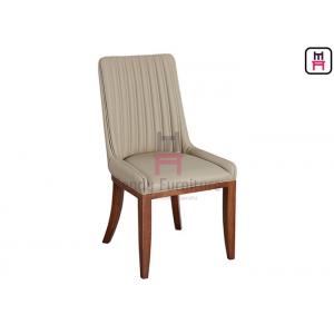 China 50cm Width Tufted Leather Wood Restaurant Chairs 0.4cbm High Back supplier