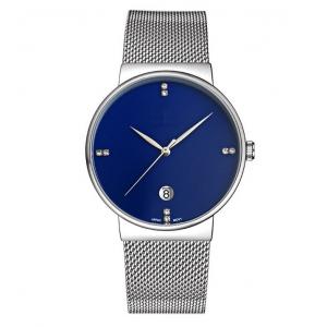 China Customiz logo fashion alloy wrist watch with S/S mesh band ,quartz movement wrist watch wholesale